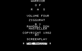 Warrior of Ras Vol. 4 - Ziggurat Title Screen